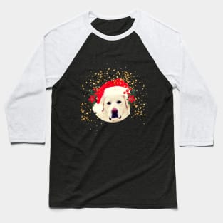 Christmas White Dog Baseball T-Shirt